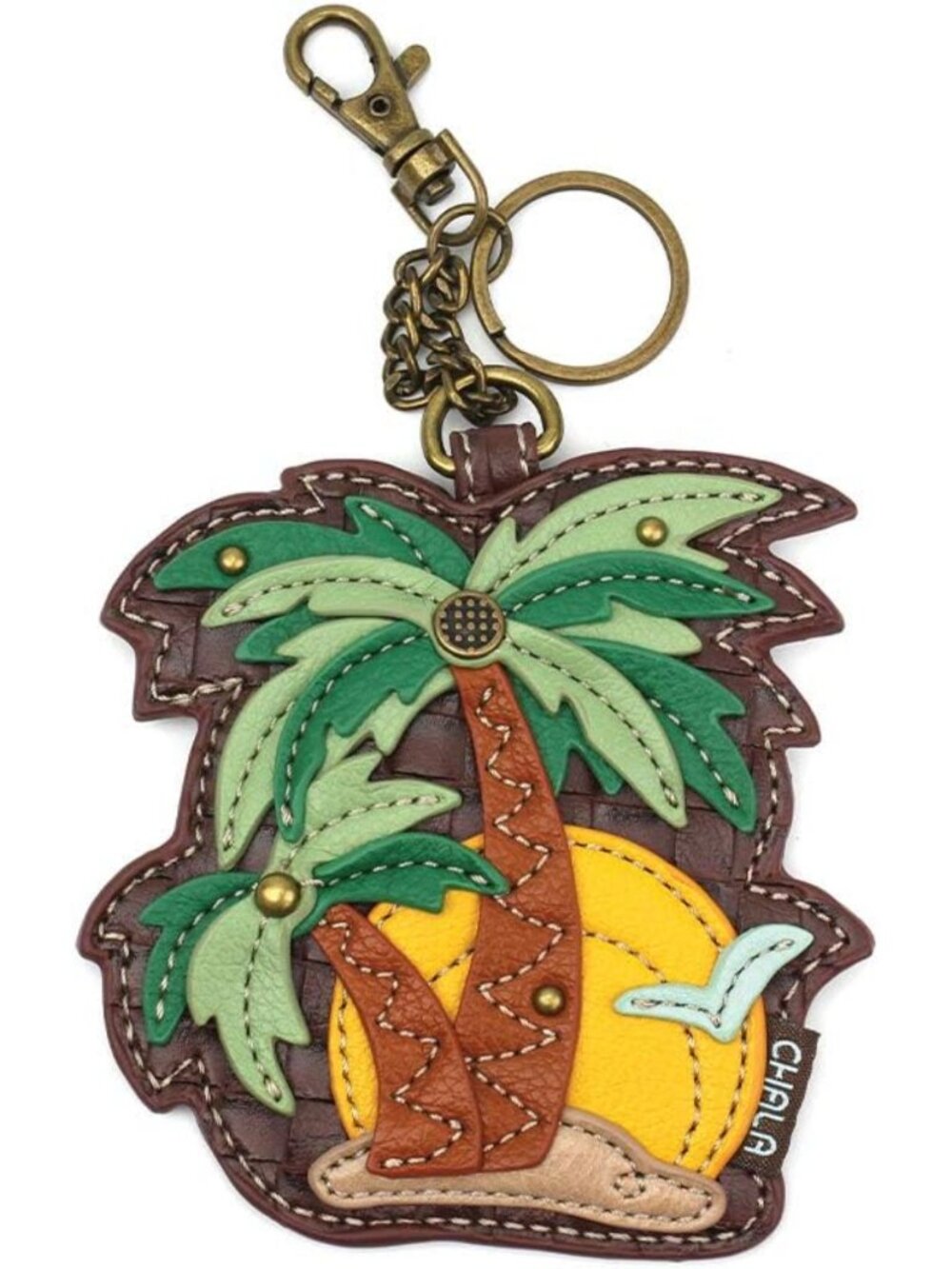 Decorative Key Fob & Coin Purse Accessory - Palm Tree Design, Plant Life